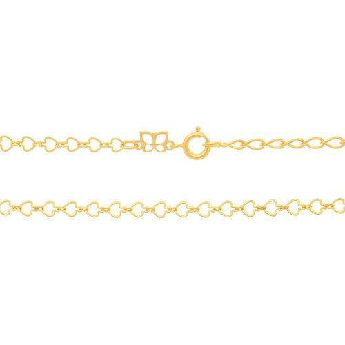 GARGANTILHA BANHADA A OURO 18K FIO DE CORAÇÕES