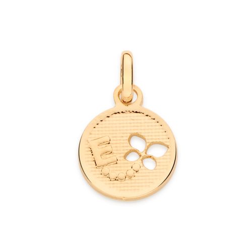 PINGENTE VOO DA BORBOLETA COM LETRA BANHADO A OURO 18K -LETRA E