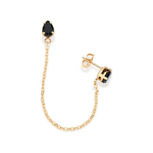 BRINCO UNITÁRIO BANHADO A OURO 18K COM CRISTAIS