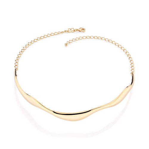 CHOKER ONDULADA BANHADA A OURO 18K