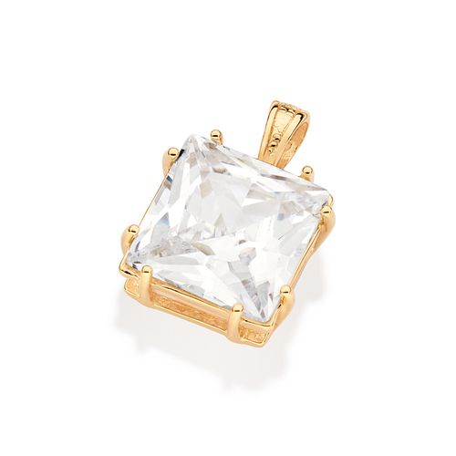 PINGENTE SOLITÁRIO BANHADO A OURO 18K COM ZIRCÔNIA