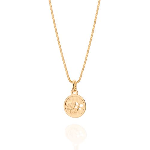 PINGENTE VOO DA BORBOLETA COM LETRA BANHADO A OURO 18K -LETRA W