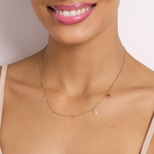 GARGANTILHA CORAÇÕES BANHADA A OURO 18K