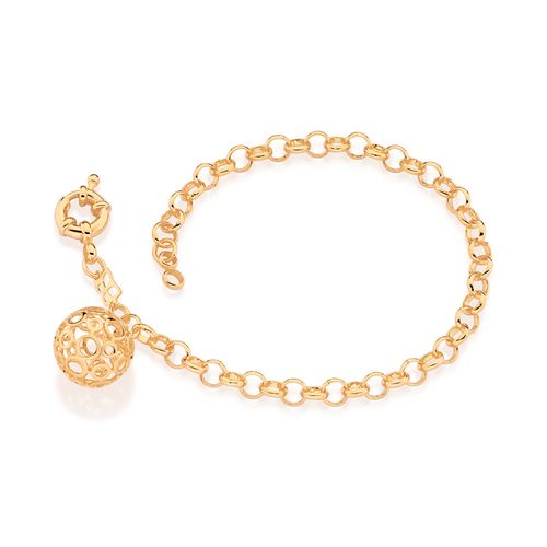 PULSEIRA BANHADA A OURO 18K COM GLOBO