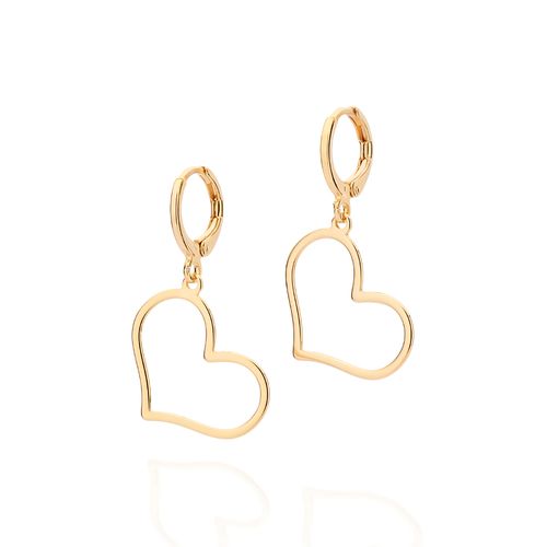 BRINCO ARGOLA CORAÇÃO BANHADO A OURO 18K