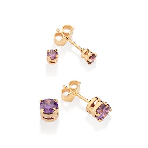KIT BRINCO BANHADO A OURO 18K COM ZIRCÔNIAS