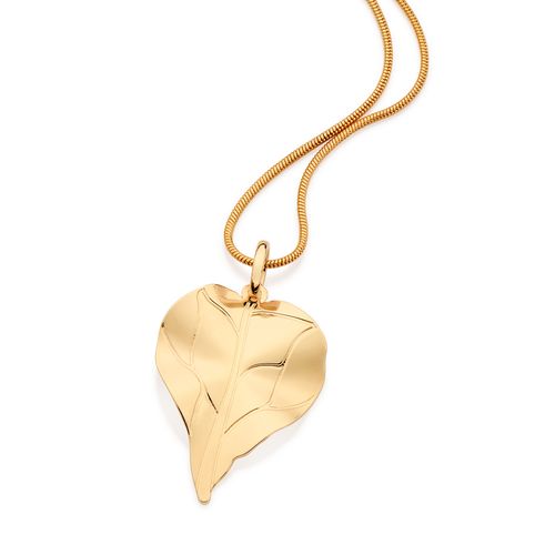 PINGENTE FOLHA ONDULADA BANHADO A OURO 18K