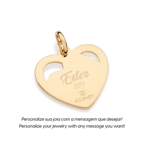 PINGENTE CORAÇÃO BFF MOANA PERSONALIZÁVEL BANHADO A OURO 18K