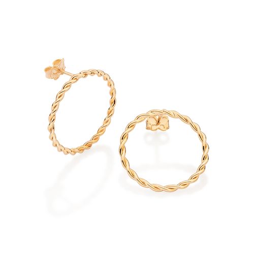 BRINCO CÍRCULO TORCIDO BANHADO A OURO 18K