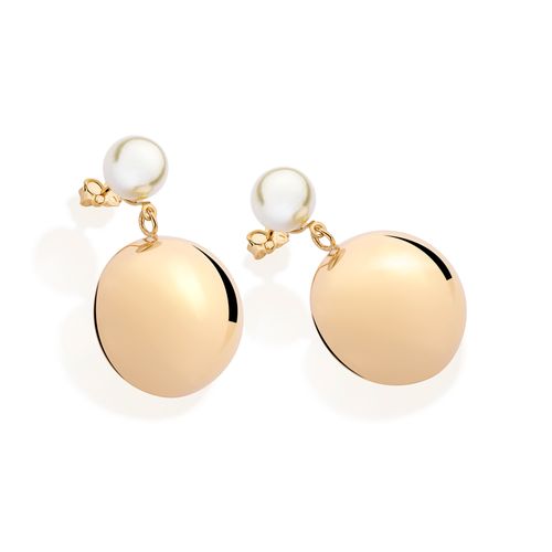 MAXI BRINCO BANHADO A OURO 18 K COM PÉROLAS SINTÉTICAS