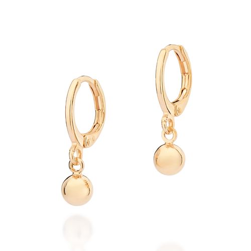 BRINCO ARGOLA BANHADO A OURO 18K COM ESFERAS
