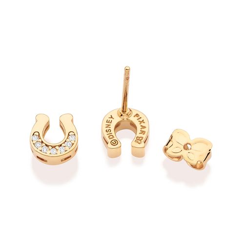 BRINCO FERRADURA BANHADO A OURO 18K COM ZIRCÔNIAS