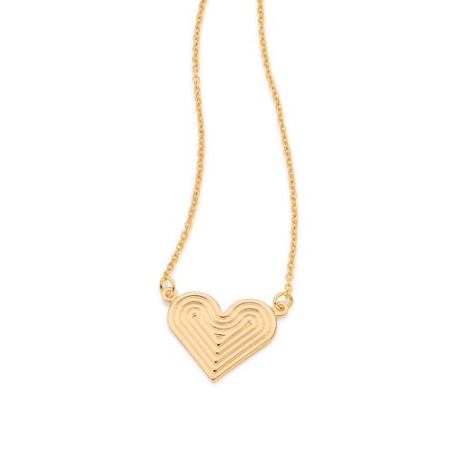 GARGANTILHA BANHADA A OURO 18K COM CORAÇÃO TRABALHADO