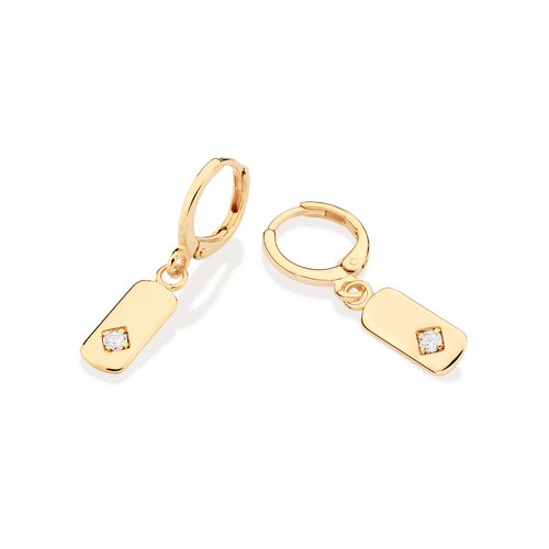BRINCO ARGOLA BANHADO A OURO 18K COM ZIRCÔNIAS