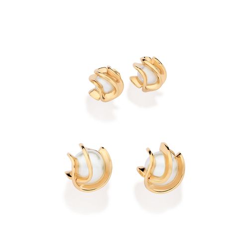 KIT BRINCO BANHADO A OURO 18K COM PÉROLAS SINTÉTICAS