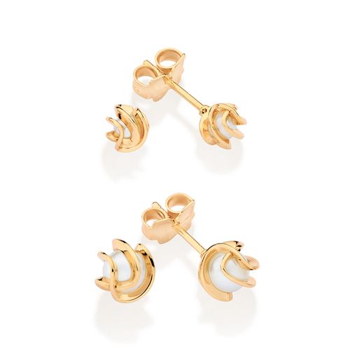 KIT BRINCO BANHADO A OURO 18K COM PÉROLAS SINTÉTICAS