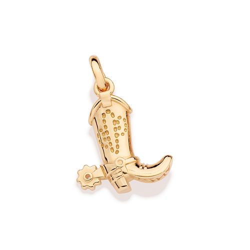 PINGENTE BOTA WOODY COM ASSINATURA DO ANDY BANHADO A OURO 18K