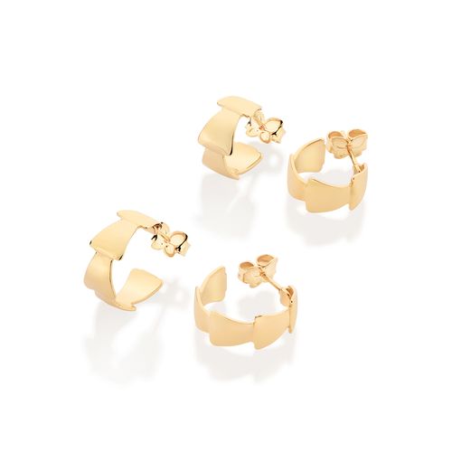 KIT BRINCO MEIA ARGOLA BANHADO A OURO 18K