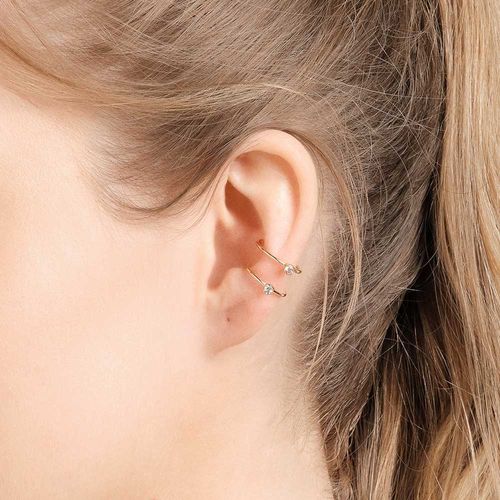 BRINCO PIERCING DE PRESSÃO BANHADO A OURO 18K COM ZIRCÔNIAS