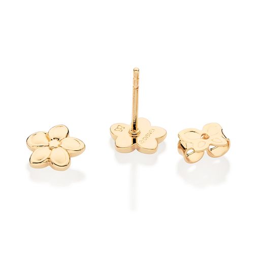 BRINCO FLOR DE PLUMÉRIA BANHADO A OURO 18K