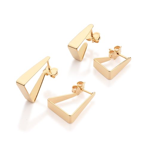 KIT BRINCO TRIANGULAR BANHADO A OURO 18K