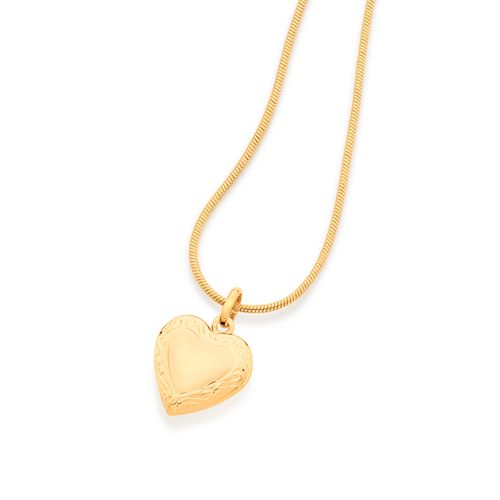 PINGENTE RELICÁRIO CORAÇÃO BANHADO A OURO 18K