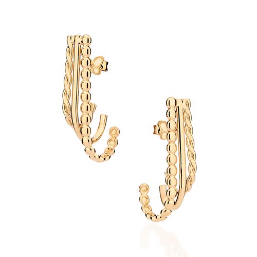 BRINCO MEIA ARGOLA BANHADO A OURO 18K