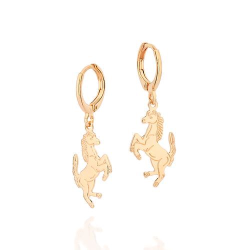 BRINCO ARGOLA CAVALO BANHADO A OURO 18K