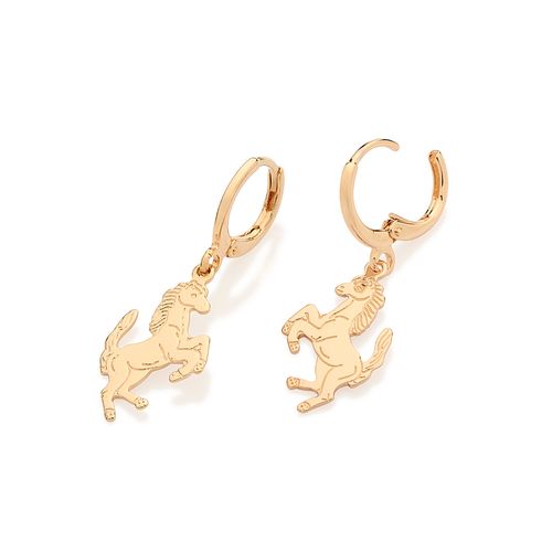 BRINCO ARGOLA CAVALO BANHADO A OURO 18K