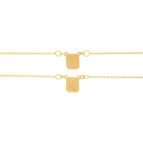 ESCAPULÁRIO CORAÇÃO DE JESUS E NOSSA SENHORA DO CARMO BANHADO A OURO 18K