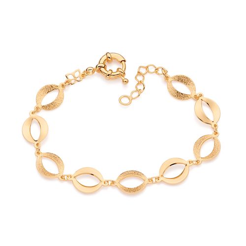 PULSEIRA BANHADA A OURO 18K FORMADA POR ELOS OVAIS