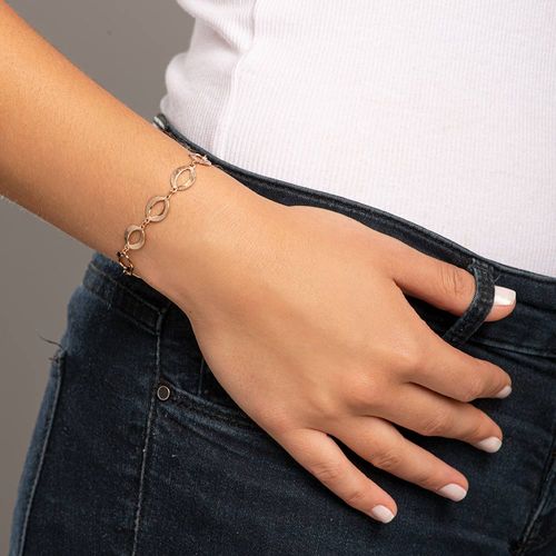 PULSEIRA BANHADA A OURO 18K FORMADA POR ELOS OVAIS