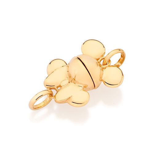 PINGENTE CARA METADE MICKEY E MINNIE BANHADO A OURO 18K