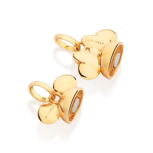 PINGENTE CARA METADE MICKEY E MINNIE BANHADO A OURO 18K