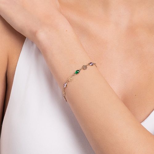 PULSEIRA BANHADA A OURO 18K COM CRISTAIS