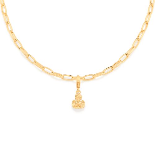 BERLOQUE ANJO DA GUARDA BANHADO A OURO 18K