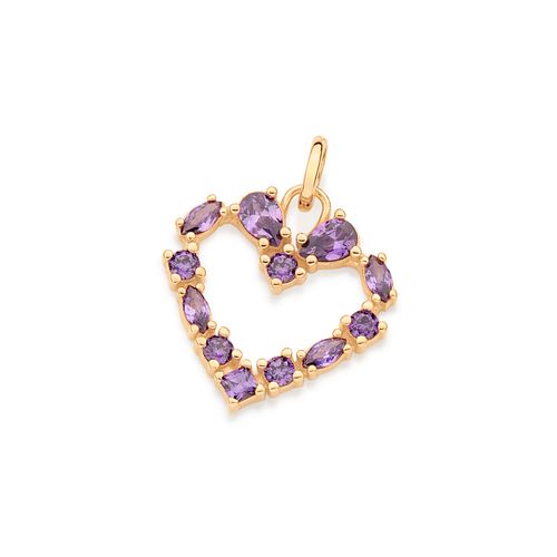 PINGENTE CORAÇÃO BANHADO A OURO 18K COM ZIRCÔNIAS