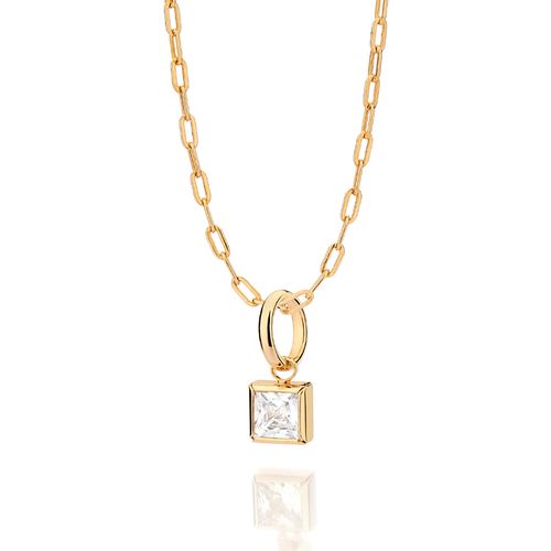 PINGENTE SOLITÁRIO BANHADO A OURO 18K COM ZIRCÔNIA
