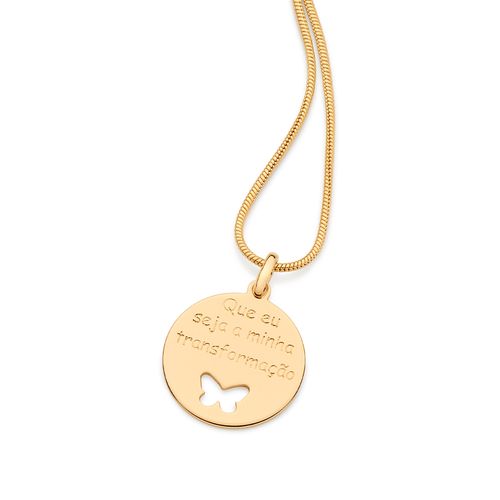 MEDALHA QUE EU SEJA A MINHA TRANSFORMAÇÃO BANHADA A OURO 18K