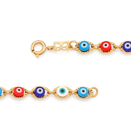PULSEIRA BANHADA A OURO 18K OLHO NEGRO