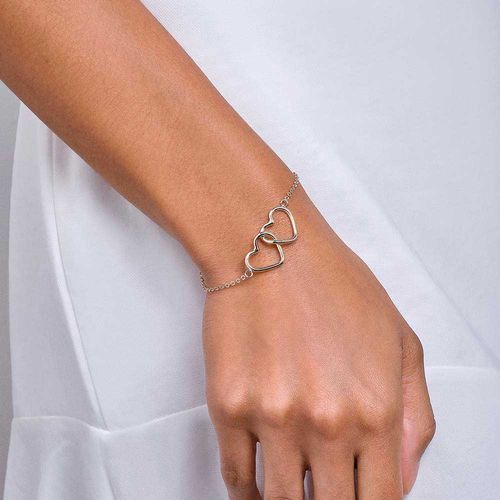 PULSEIRA DOIS CORAÇÕES ENTRELAÇADOS BANHADA A OURO 18K