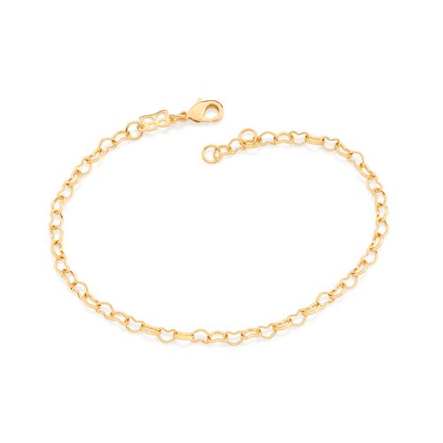 PULSEIRA CORAÇÕES BANHADA A OURO 18K