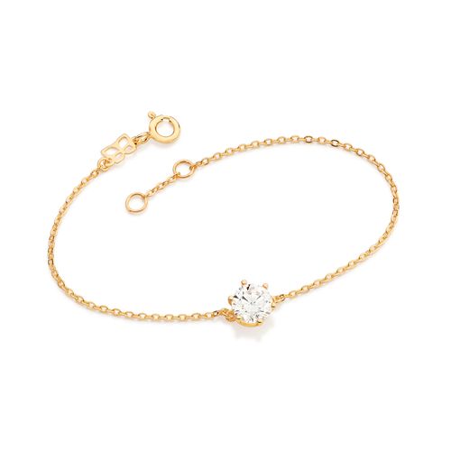 PULSEIRA SOLITÁRIA BANHADA A OURO 18K COM ZIRCÔNIA