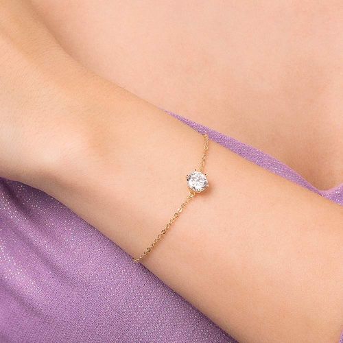 PULSEIRA SOLITÁRIA BANHADA A OURO 18K COM ZIRCÔNIA