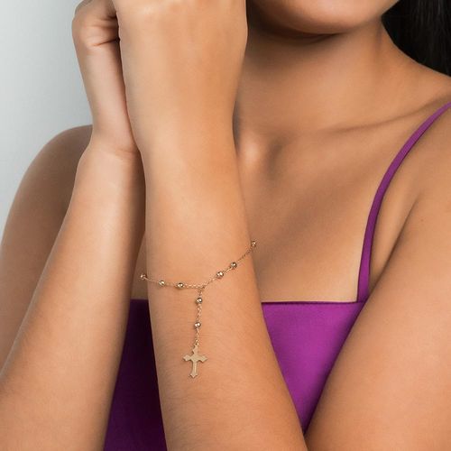 PULSEIRA TERÇO BANHADA A OURO 18K