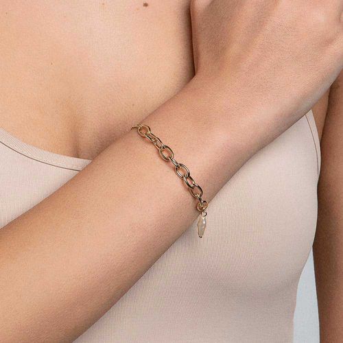 PULSEIRA BANHADA A OURO 18K COM PÉROLA BARROCA DISFORME