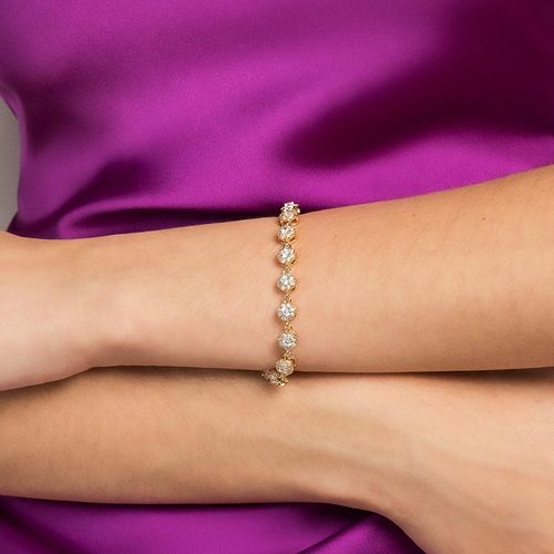 PULSEIRA BANHADA A OURO 18K COM ZIRCÔNIAS