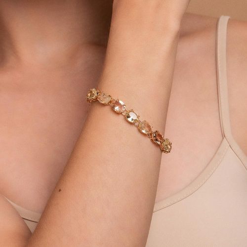 PULSEIRA BANHADA A OURO 18K COM CRISTAIS OVAIS