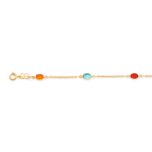 PULSEIRA BANHADA A OURO 18K COM CRISTAIS COLORIDOS