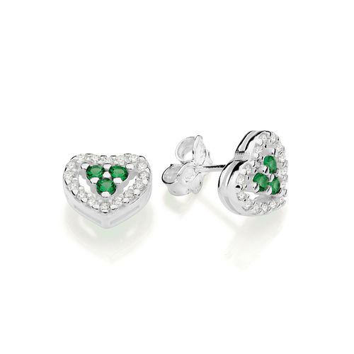 BRINCO CORAÇÃO DE PRATA MACIÇA 925 COM ZIRCÔNIAS